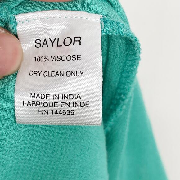 Saylor Mykonos Cowl Neck Asymmetrical Dress in Waterfall Green Small S Cocktail - Picture 11 of 12